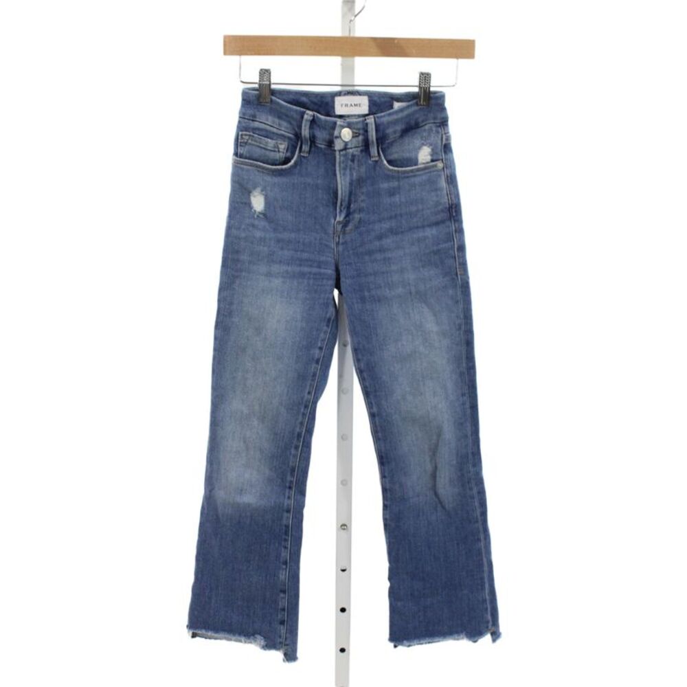 Frame Womens Cropped Blue Mid Rise Jeans Size 24